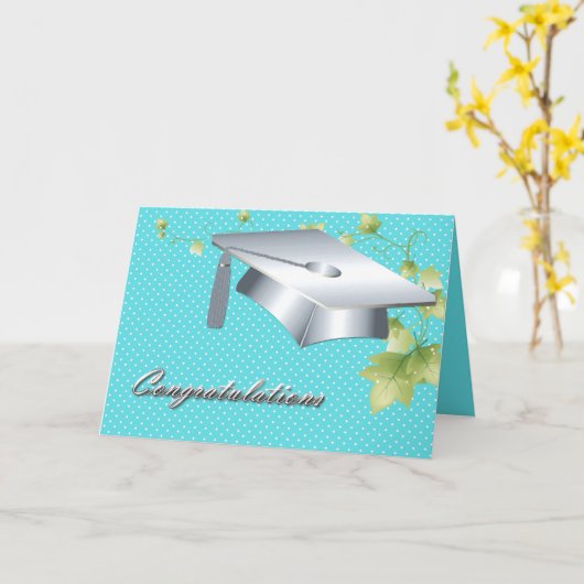 かわいらしいアイビー・リーグの卒業カード カード (黄色い花)