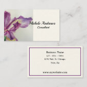 かわいらしいアイリスは名刺のラベンダーを個人化します 名刺 (正面/裏面)