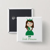 かわいらしいアイルランドのプリンセスのかわいいマンガのキャラクタ 缶バッジ (正面&裏面)