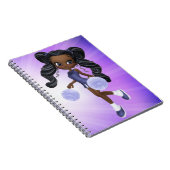 かわいらしいアフリカ系アメリカ人のチアリーダーのノート ノートブック (右側)