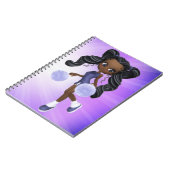 かわいらしいアフリカ系アメリカ人のチアリーダーのノート ノートブック (左側)