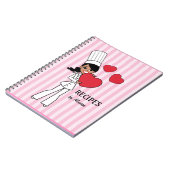 かわいらしいアフリカ系アメリカ人のパン屋の女の子のノート ノートブック (左側)