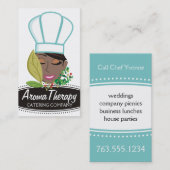 かわいらしいアフリカ系アメリカ人の女性のシェフのハーブ 名刺 (正面/裏面)