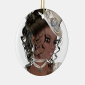 かわいらしいアフリカ系アメリカ人の女性 セラミックオーナメント (右)