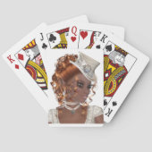 かわいらしいアフリカ系アメリカ人の女性 トランプ (裏面)