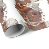 かわいらしいアフリカ系アメリカ人の女性 ラッピングペーパー (ロールコーナー)