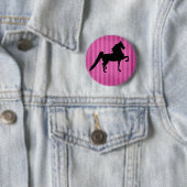 かわいらしいアメリカ人のSaddlebredの馬のピンクボタン 缶バッジ (インサイチュ)