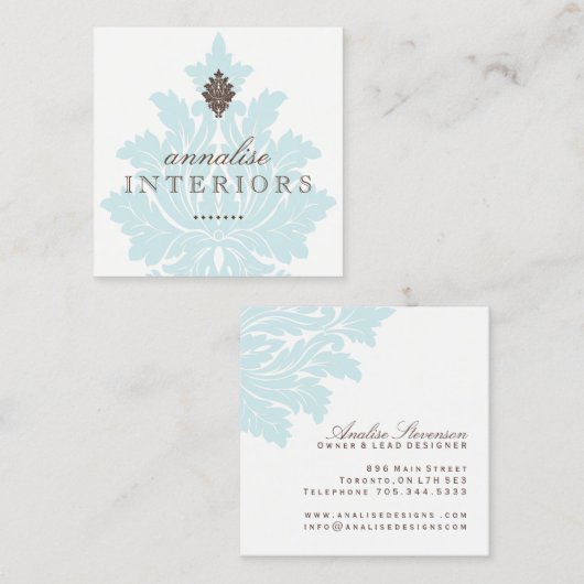 かわいらしいインテリア・デザイナーの名刺 スクエア名刺 (正面/裏面)