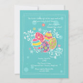 かわいらしいイースターエッグの招待状 招待状 (正面)