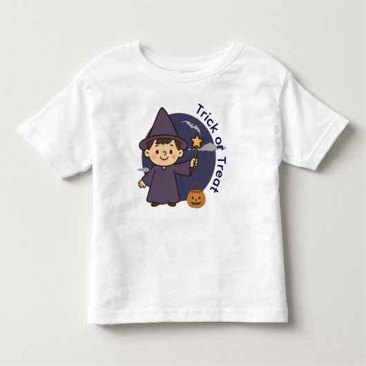 かわいらしいウィザードトリックまたは治療デザイン トドラーTシャツ (正面)