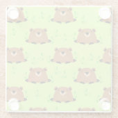 かわいらしいウッドランドのグラウンドホッグの模様 ガラスコースター (裏面)