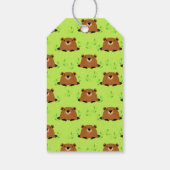 かわいらしいウッドランドのグラウンドホッグの模様 ギフトタグ (裏面)