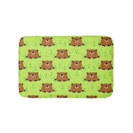 かわいらしいウッドランドのグラウンドホッグの模様 バスマット