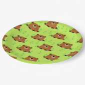 かわいらしいウッドランドのグラウンドホッグの模様 ペーパープレート (アングル)