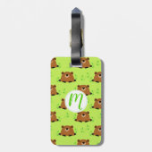 かわいらしいウッドランドのグラウンドホッグの模様 ラゲッジタグ (裏面縦)
