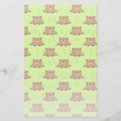 かわいらしいウッドランドのグラウンドホッグの模様 便箋 (正面)