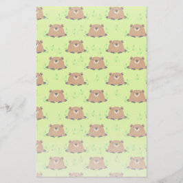 かわいらしいウッドランドのグラウンドホッグの模様 便箋