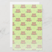 かわいらしいウッドランドのグラウンドホッグの模様 便箋 (正面/裏面)