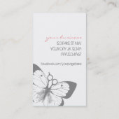 かわいらしいエレガントな美容師の蝶ピンクのシンプル 名刺 (裏面)