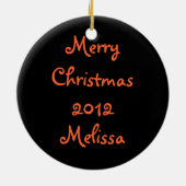 かわいらしいオレンジは上がりました セラミックオーナメント (裏面)