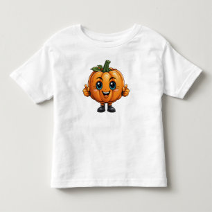 かわいらしいカボチャと顔 トドラーTシャツ