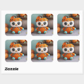 かわいらしいカボチャのクロシェ人形：アミグルミ・パステル スクエアシール (シート)