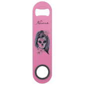 かわいらしいカーニバルのマスクの女性のスカルThunder_Cove スピード栓抜き (裏面)