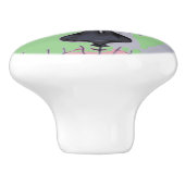 かわいらしいカーニバルのマスクの女性のスカルThunder_Cove セラミックノブ (側面)