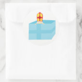 かわいらしいキッズアートおもしろい聖ニコラス・シンタークラース ラウンドシール (バッグ)