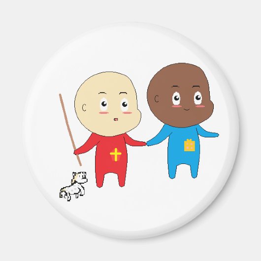 かわいらしいキッズアートベビー聖ニコラス・シンタークラース マグネット (正面)