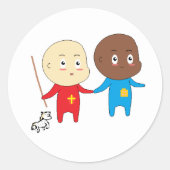 かわいらしいキッズアートベビー聖ニコラス・シンタークラース ラウンドシール (正面)