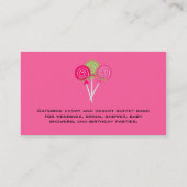 かわいらしいキャンデーおよび砂漠のケイタリングビジネスカード 名刺 (裏面)