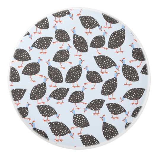 かわいらしいギニア鳥 セラミックノブ (正面)