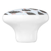 かわいらしいギニア鳥 セラミックノブ (側面)