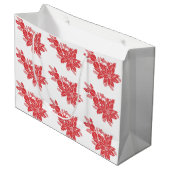 かわいらしいクリスマスのポインセチア ラージペーパーバッグ (正面アングル)