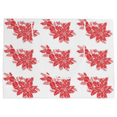 かわいらしいクリスマスのポインセチア ラージペーパーバッグ (裏面)