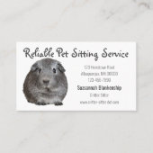 かわいらしいグレイ・ギニア豚の写真 名刺 (正面)