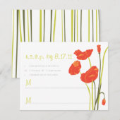 かわいらしいケシRSVPカード 出欠カード (正面/裏面)