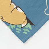 かわいらしいコーギボーンとハートの名前 フリースブランケット (角)