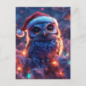 かわいらしいサンタフクロウ ポストカード (正面)