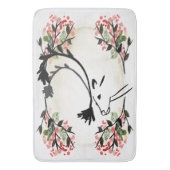 かわいらしいシカの花の空想のビクトリアンな浴室のマット バスマット (正面縦)