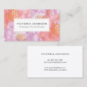 かわいらしいシャクヤク|の水彩画の花 名刺 (正面/裏面)