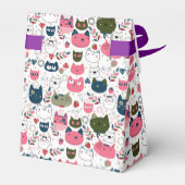 かわいらしいシームレスな猫柄お気に入りボックス フェイバーボックス (裏面サイド)