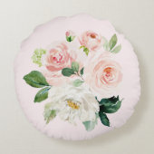 かわいらしいジャングルサファリ動物の女の赤ちゃんの子供部屋 ラウンドクッション (裏面)