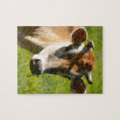 かわいらしいジャージー牛凝視 ジグソーパズル (横)