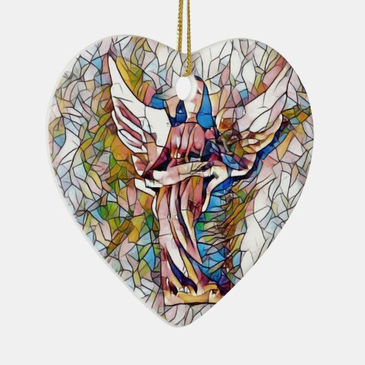 かわいらしいステンドグラスの守り神 セラミックオーナメント (右)