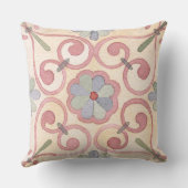 かわいらしいスペインの水彩瓦の花模様 クッション (裏面)