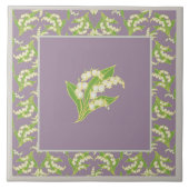 かわいらしいセラミックタイル: 藤色谷のユリ タイル (正面)