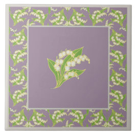 かわいらしいセラミックタイル: 藤色谷のユリ タイル