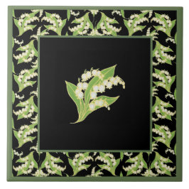 かわいらしいセラミックタイル: 黒い谷のユリ タイル